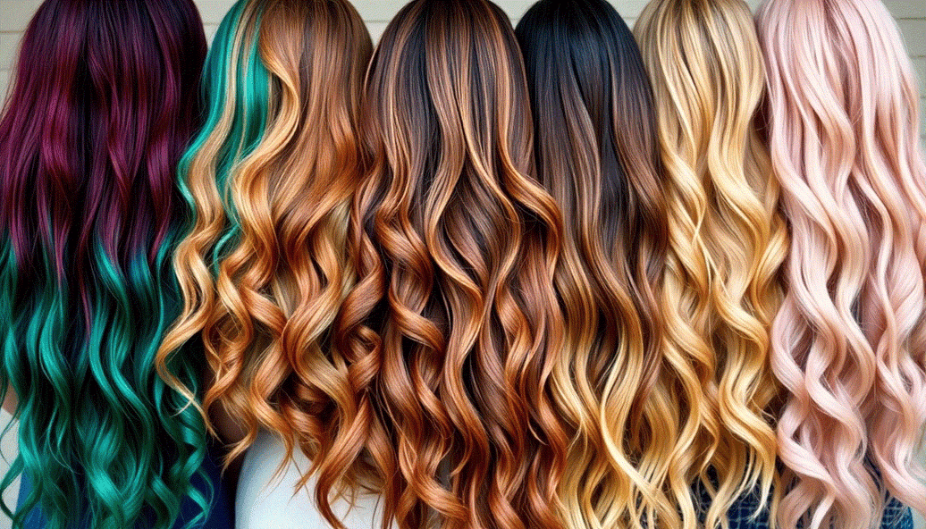woman installing Halo Hair Extensions with long natural hair and invisible wire design