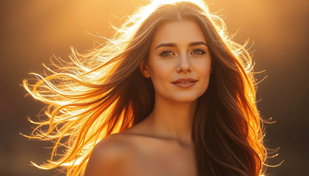 Close-up of blonde hair extensions under sunlight illustrating SPF protection to prevent UV damage and discoloration