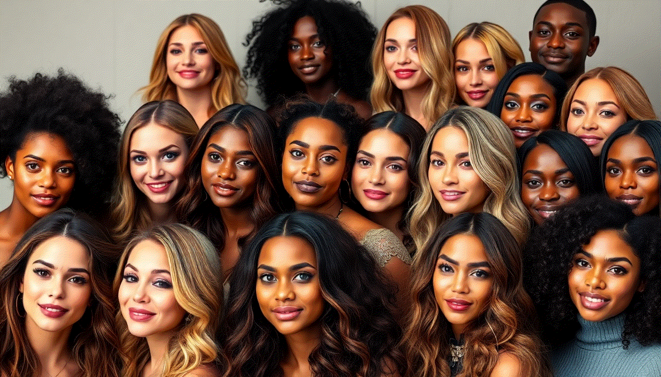 close-up of various Halo Hair Extensions shades for perfect color matching guide