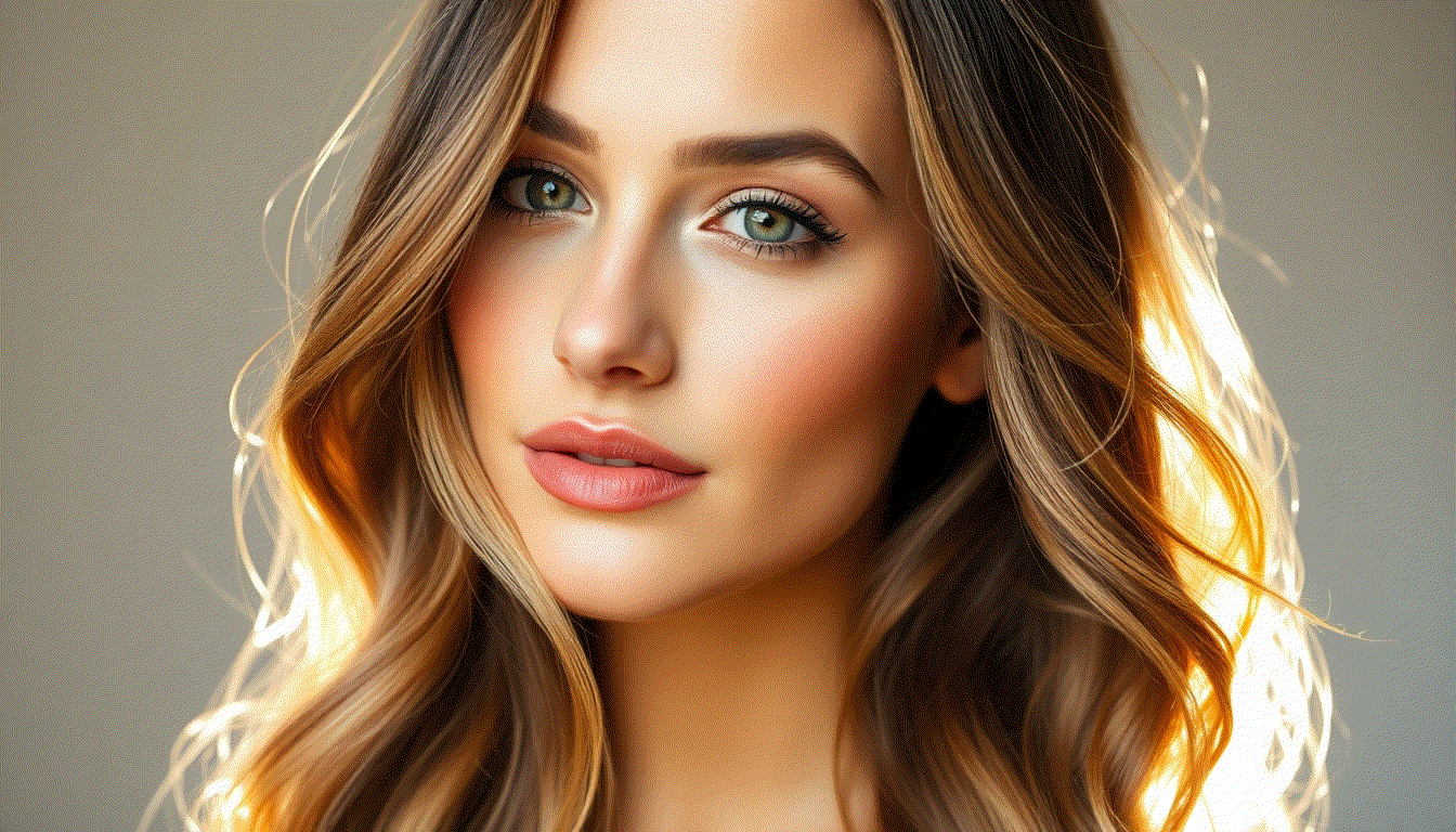 Woman with glowing skin applying skin-friendly makeup for a natural, healthy look