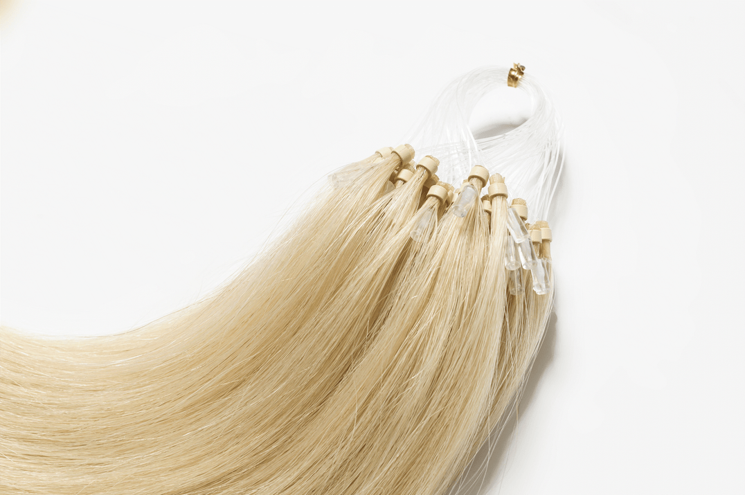 Pre-Bonded Micro Loop Hair Extensions made from 100% Indian Remy Human Hair, 20" length, 0.8g per strand, natural volume and finish