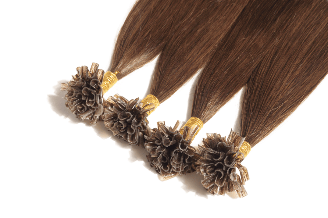 Pre-Bonded Nail Tip U Tip hair extensions made from 100% Indian Remy Human Hair, 20" length, 0.8g per strand