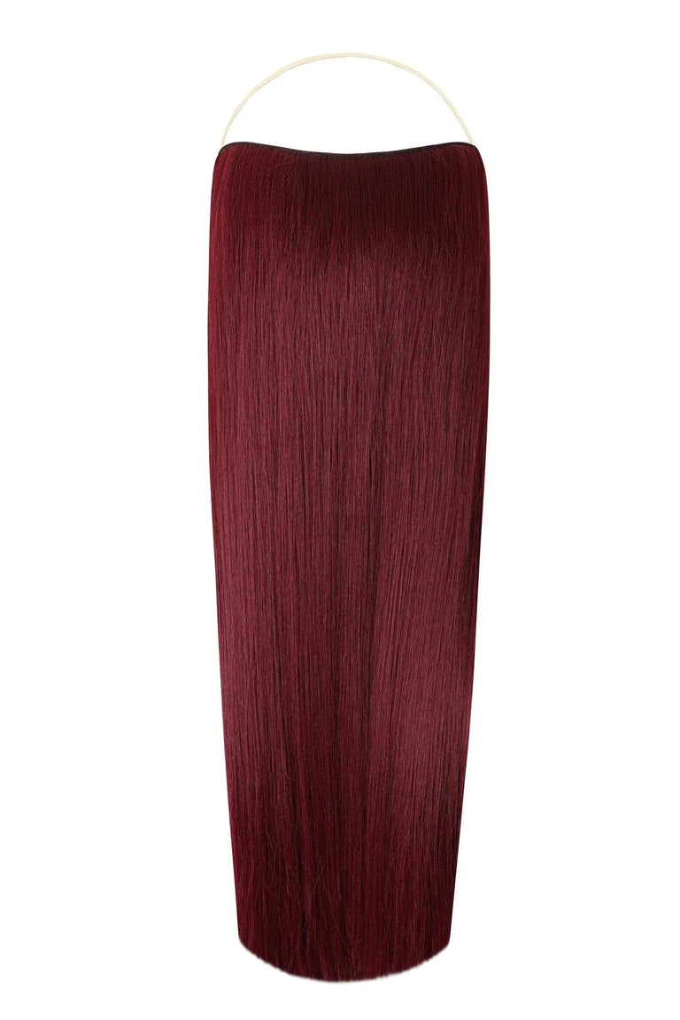 Straight Syn Halo Hair Extensions made from premium synthetic Kanekalon with natural look and lightweight comfort