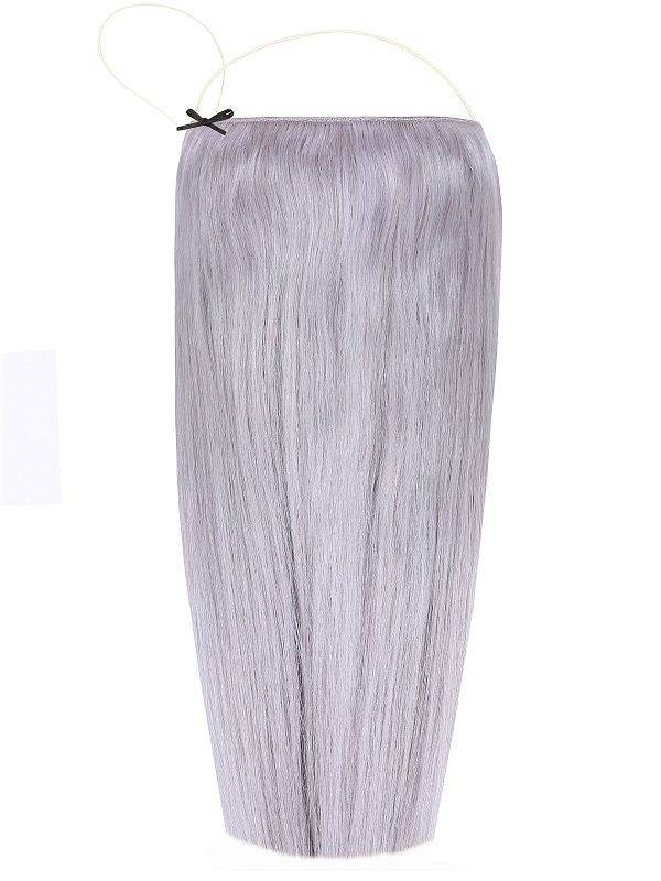 Deluxe Halo Silver hair extensions with adjustable clear wire and no clips, 16" and 20" lengths