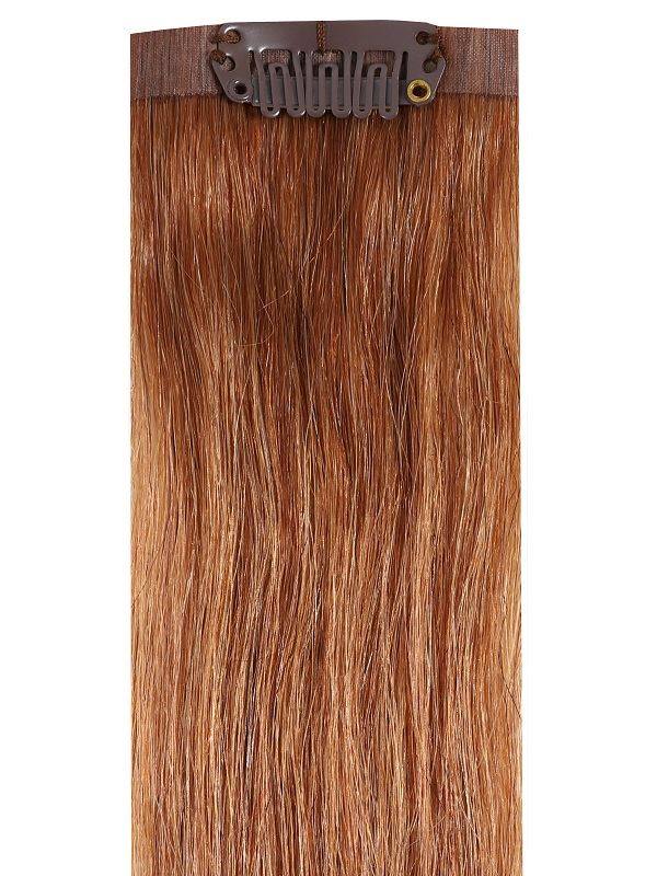 VIP Seamless Clips light brown #6 hair extensions 18 inch 100% Indian Remy human hair set