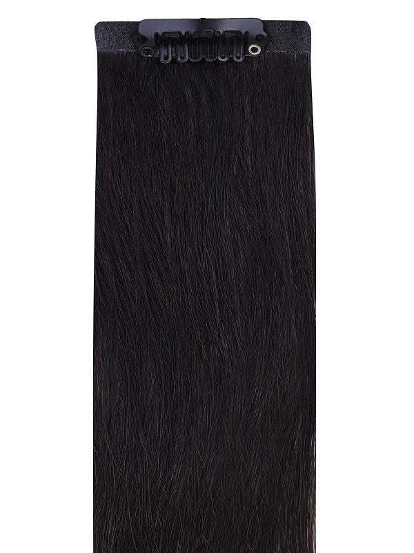 VIP Seamless Clips natural black #1B hair extensions, 18 inches, 150g Indian Remy human hair with 21 clips