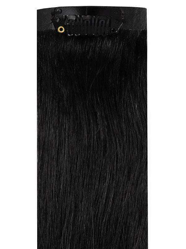 VIP Seamless Clips jet black #1 hair extensions with 21 clips and 18-inch length