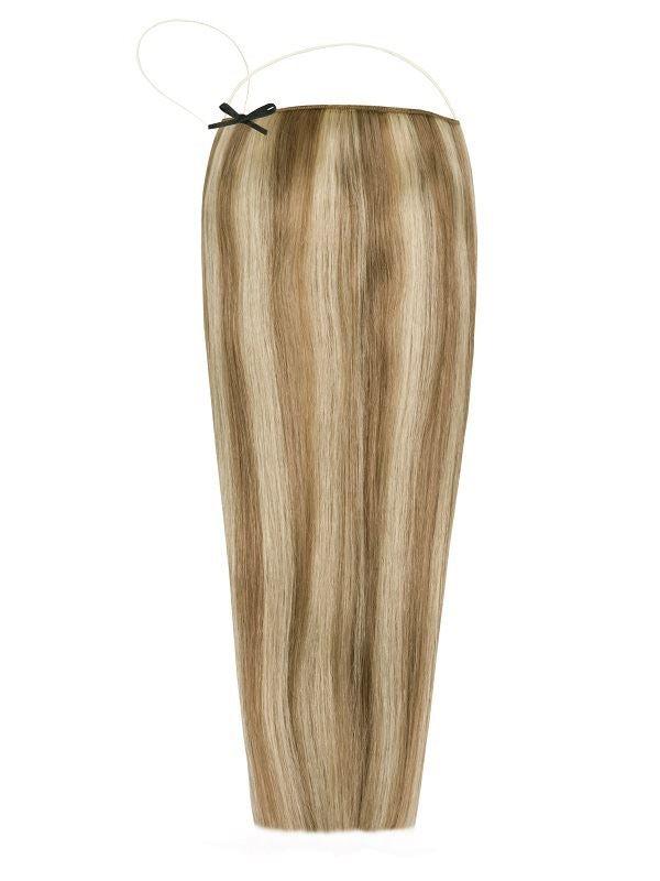 Premium Halo Hair Extensions Mixed #11/24 with adjustable clear wire and no-damage design