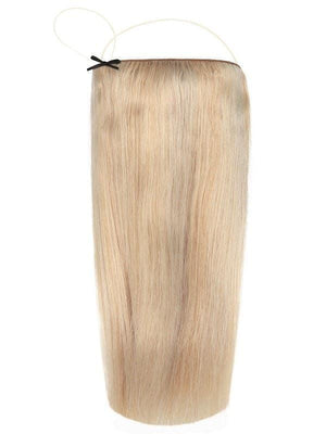 Premium Halo Hair Extensions Hollywood Blonde #22/60/Ash with adjustable clear wire and no clips or glue