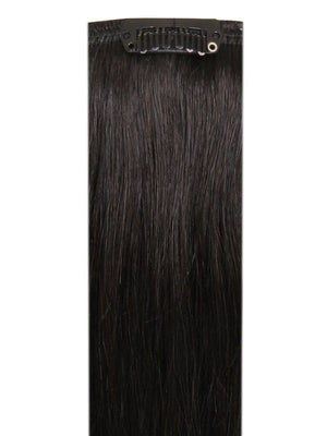 Deluxe Head Clip-In natural black #1B hair extensions with 21 clips, 12 pieces, 100% Indian Remy human hair