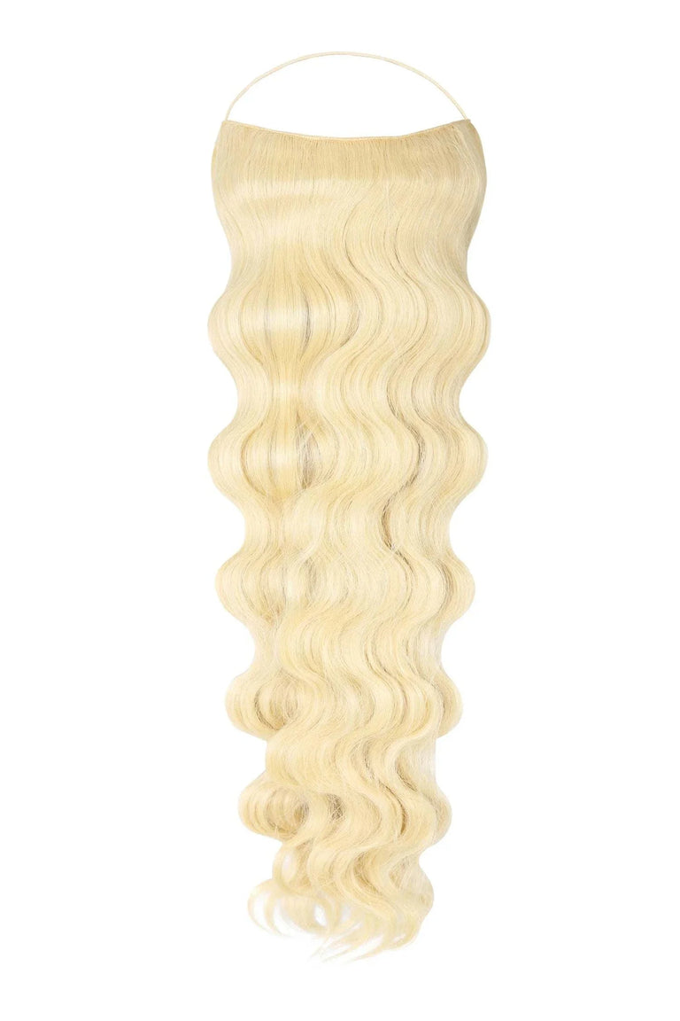 Wavy Syn Halo hair extensions with natural look and lightweight design