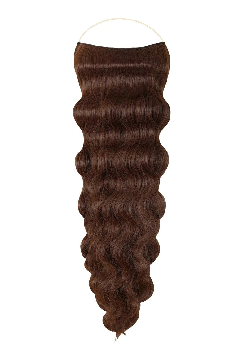 Wavy Syn Halo Hair Extensions made from premium Kanekalon with natural look and lightweight design