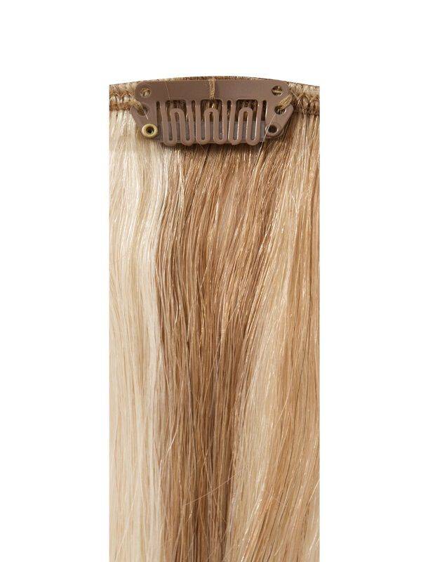 Full Head Clip-In mixed #8/24 hair extensions with 14 clips, 8 pieces, 100% Indian Remy human hair