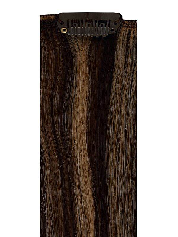 Premium Head Clip-In Mixed #2/27 Indian Remy Human Hair Extensions with 28 Clips and 16 Pieces