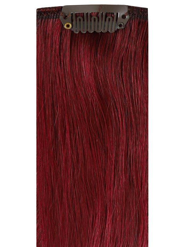 Premium head clip-in cherry crush hair extensions with 28 clips and 16 pieces of 100% Indian Remy human hair
