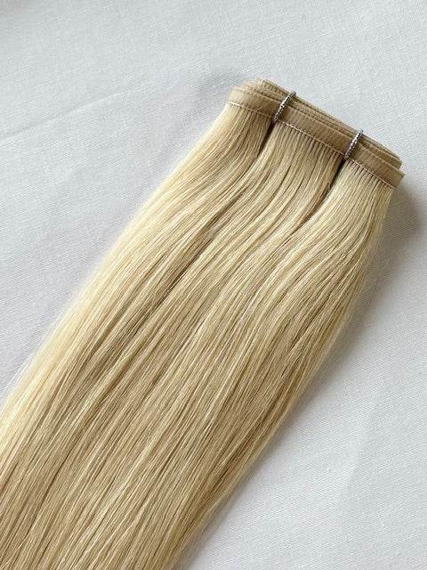 VIP Flat Weft Hair Extensions Alice 20-inch light blonde 100% human Remy hair