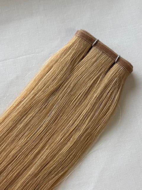 VIP Flat Weft Hair Extensions Goldie 20 inch 50g strawberry blonde Remy hair