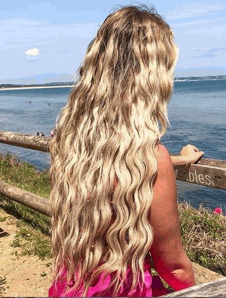 Deluxe Halo Hair Extensions Mixed #11/24 with adjustable clear wire and no clips on medium hair