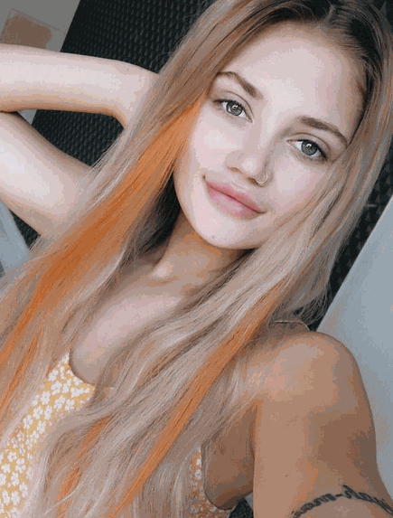 Premium Head Clip-In Orange Hair Extensions
