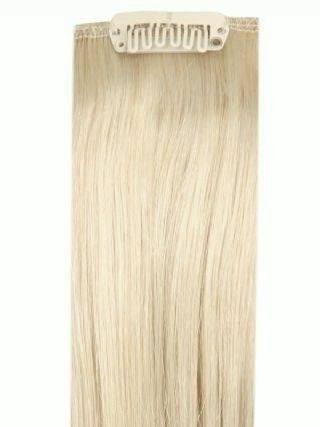 Premium head clip-in bleach blonde #60 hair extensions with 28 clips and 16 pieces