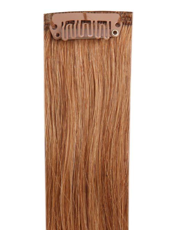 Full head clip-in chestnut #8 hair extensions 16 to 24 inches with 14 clips and 8 pieces