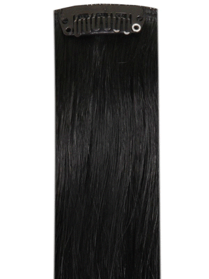 Deluxe Head Clip-In jet black hair extensions with 21 clips and 12 pieces, 100% Indian Remy human hair