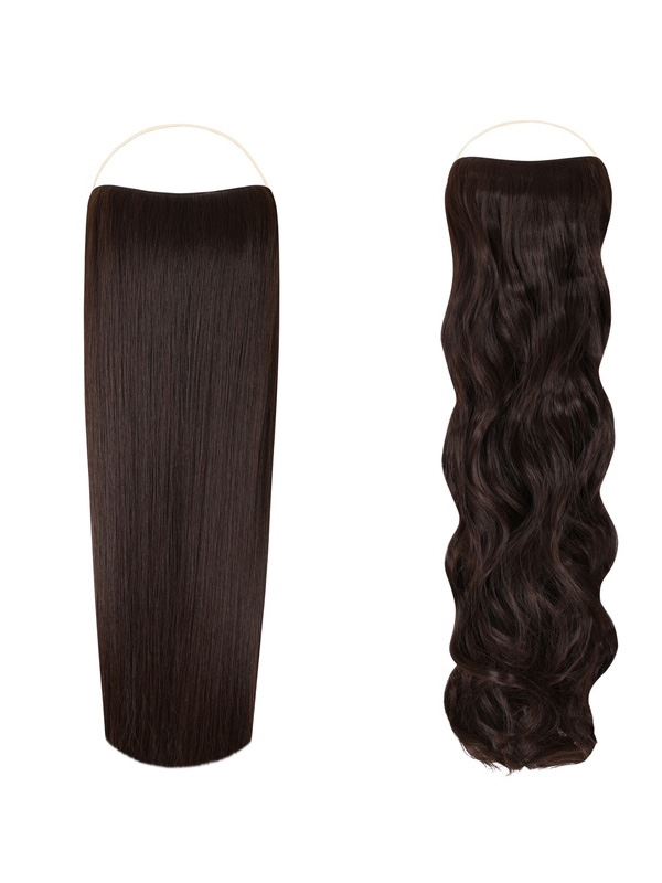 Duo Halo Bundle Straight & Curly Dark Brown #4