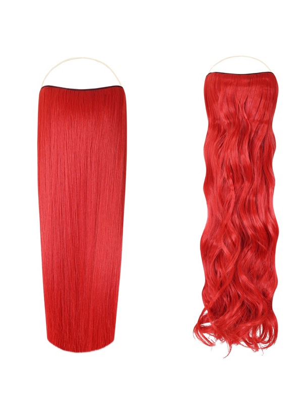 Duo Halo Bundle Straight & Curly Fierce Red #P-Red