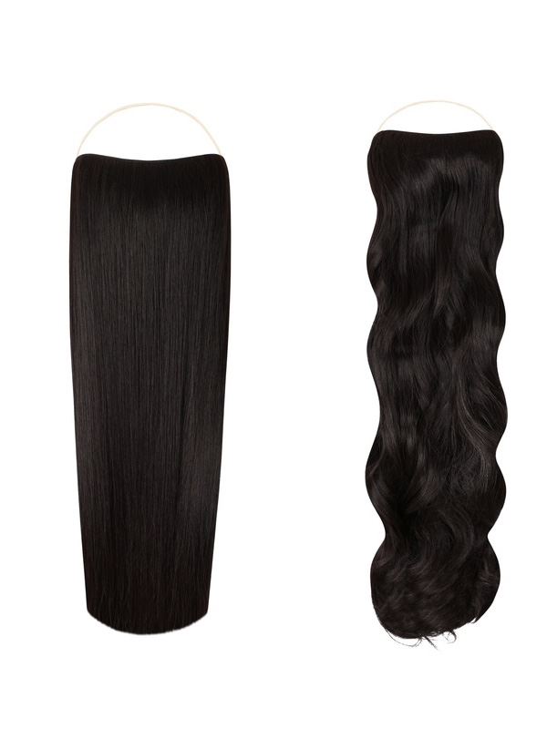 Duo Halo Bundle Straight & Curly Natural Black #2