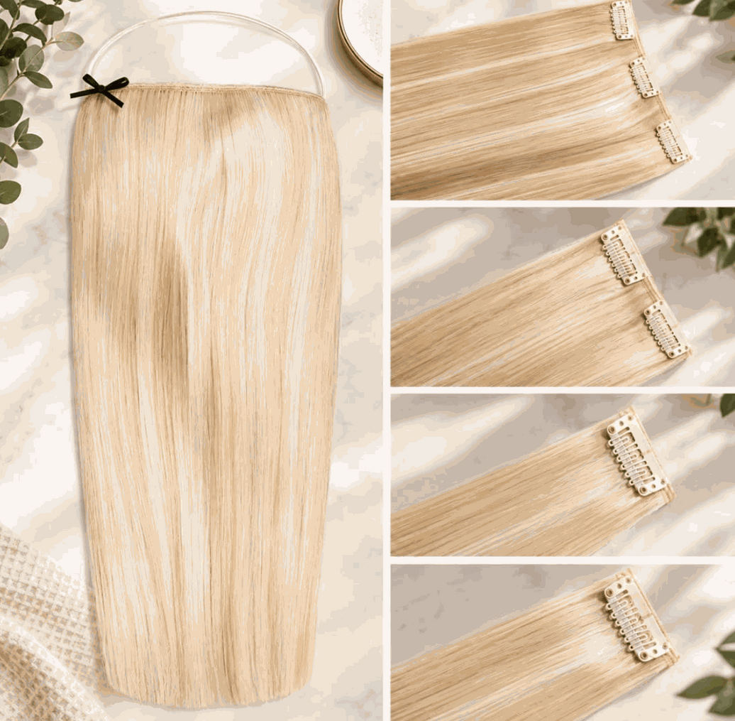 Halo Perfecting Clip-In Pieces adding volume and coverage to hair front and sides
