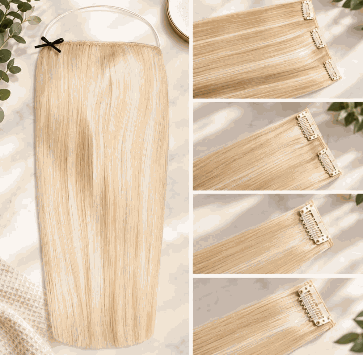 Halo Perfecting Clip-In Pieces adding volume and coverage to hair front and sides