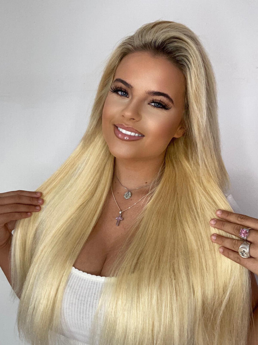 Half Head Light Blonde #613 Clip In Hair Extensions
