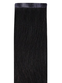 Bang Booster - Natural Black #1B clip-in hair extension, straight black Remy human hair with a flat seamless weft band.