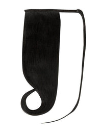 Ponytail hair extensions in jet black #1 made of 100% Indian human Remy hair, lengthening and volumizing ponytails