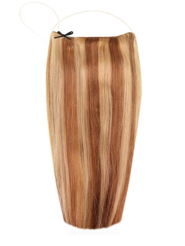Halo Hair Extensions Mixed #10/16 in varying lengths with adjustable clear wire and no-damage application