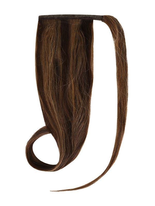 Boho brown ponytail hair extensions made of 100% Indian Remy hair for added length and volume