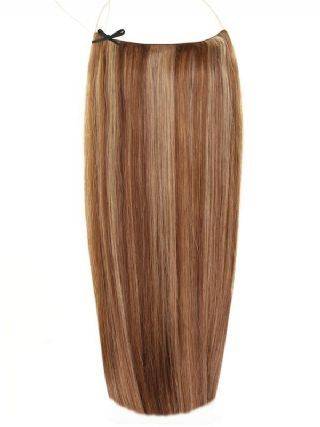 Premium Halo Hair Extensions Mixed #4/8 with adjustable clear wire and no damage design