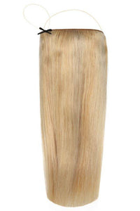 Halo Hollywood Blonde #22/60 Ash hair extensions with adjustable clear wire, no clips, natural finish, multiple lengths