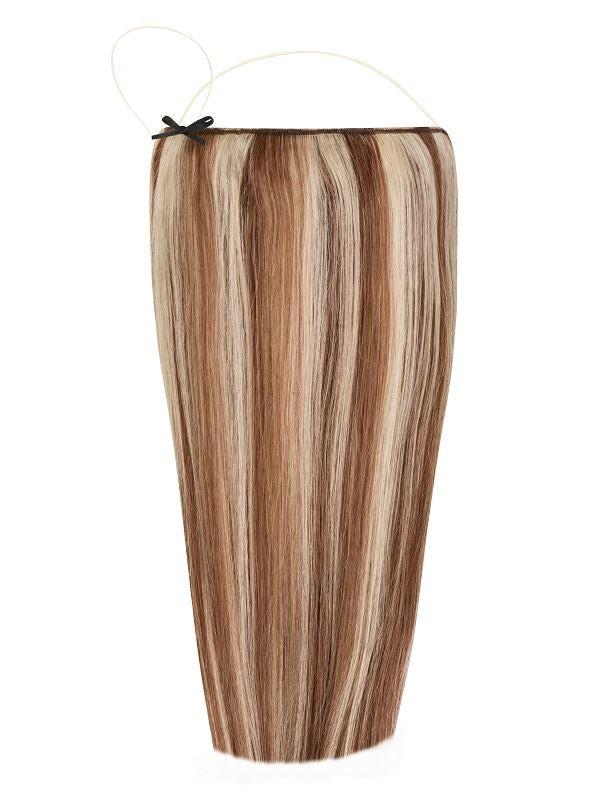 Premium Halo Mixed #4/613 hair extensions with adjustable clear wire and no-damage design