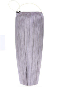 Silver Halo hair extensions with adjustable clear wire for natural look on fine hair