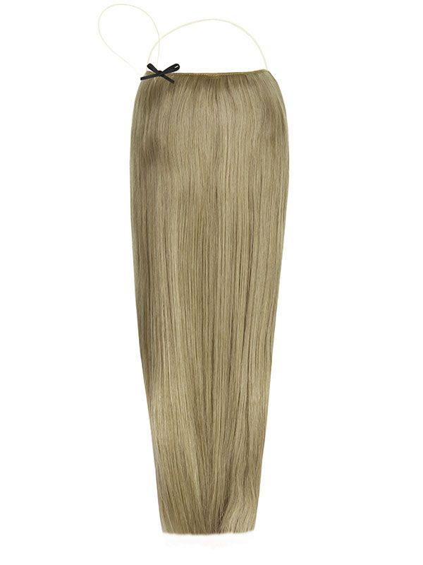 Halo Dark Ash Blonde #17 hair extensions with adjustable clear wire on a white background