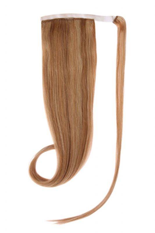 Ponytail hair extensions mixed #12/20 lengthening and volumizing natural Indian Remy hair