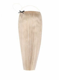 Premium halo ash blonde hair extensions with adjustable clear wire and no clips or glue