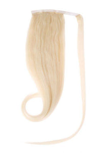 Ponytail bleach blonde hair extensions 20 to 24 inches Indian human Remy hair with secure velcro and lace weft