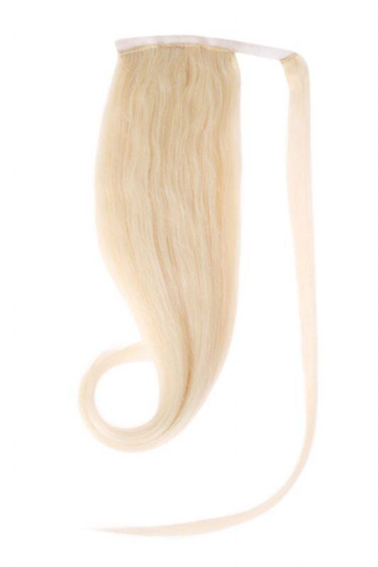 Ponytail bleach blonde hair extensions 20 to 24 inches Indian human Remy hair with secure velcro and lace weft