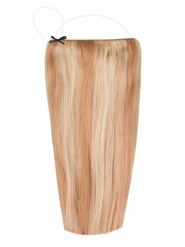 Deluxe Halo Hair Extensions mixed blonde #18/613 with adjustable clear wire and no clips or glue