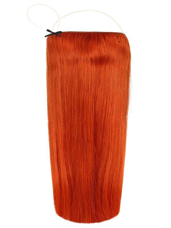 Deluxe Halo Inferno Hair Extensions with adjustable clear wire and no damage to natural hair