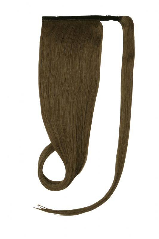 Ponytail dark ash brown #7 hair extensions 100% Indian human Remy hair lengthen and volumize ponytail