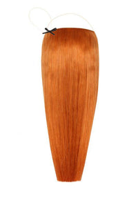 Halo orange hair extensions with adjustable clear wire for natural look and no damage
