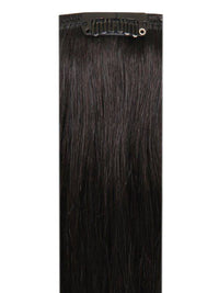 Deluxe Head Clip-In natural black #1B hair extensions with 21 clips, 12 pieces, 100% Indian Remy human hair